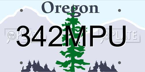342MPU Oregon License Plate