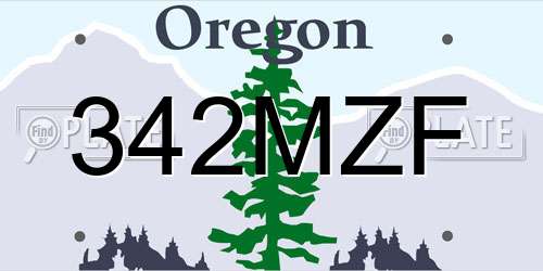 342MZF Oregon License Plate