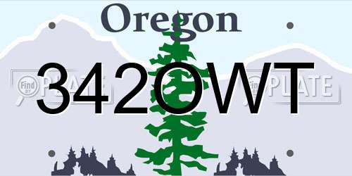 342OWT Oregon License Plate