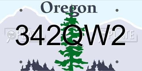 342QW2 Oregon License Plate