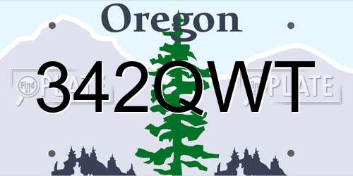 342QWT Oregon License Plate