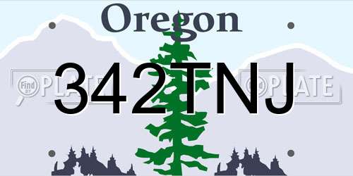 342TNJ Oregon License Plate
