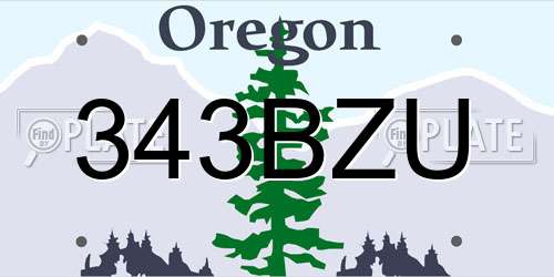 343BZU Oregon License Plate