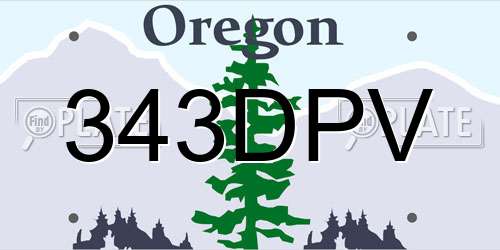 343DPV Oregon License Plate