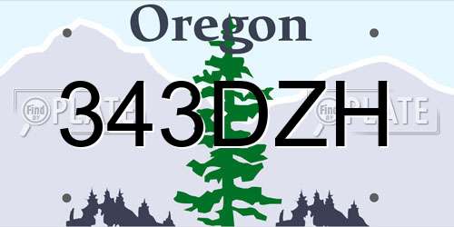 343DZH Oregon License Plate