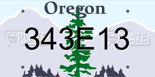 343E13 Oregon License Plate