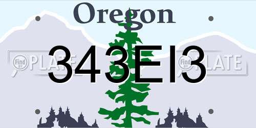 343EI3 Oregon License Plate
