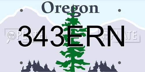 343ERN Oregon License Plate