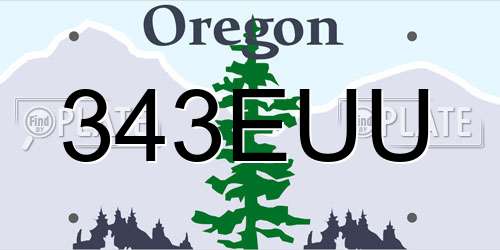 343EUU Oregon License Plate
