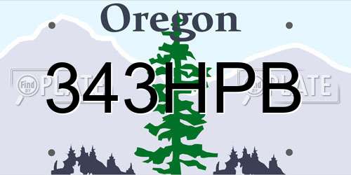 343HPB Oregon License Plate