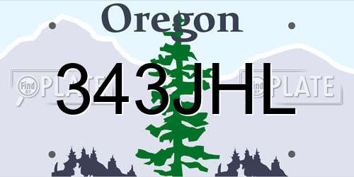 343JHL Oregon License Plate