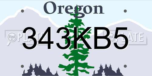343KB5 Oregon License Plate