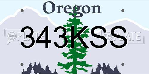 343KSS Oregon License Plate