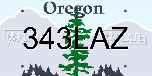 343LAZ Oregon License Plate