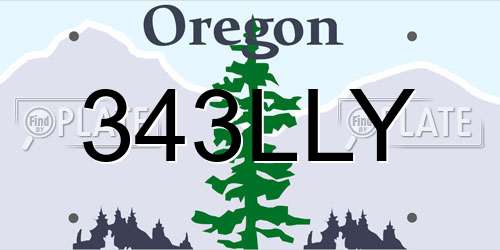 343LLY Oregon License Plate