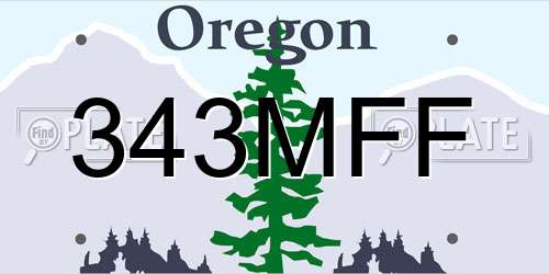 343MFF Oregon License Plate