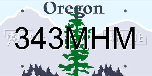 343MHM Oregon License Plate