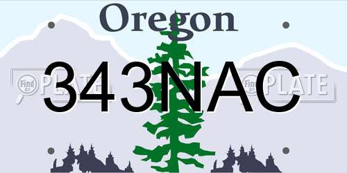 343NAC Oregon License Plate