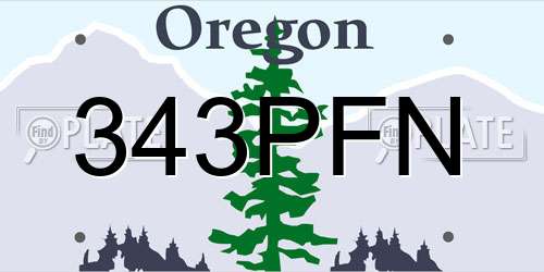 343PFN Oregon License Plate