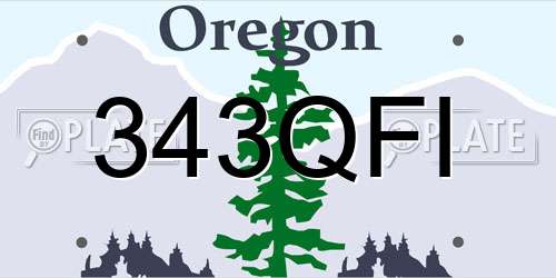 343QFI Oregon License Plate