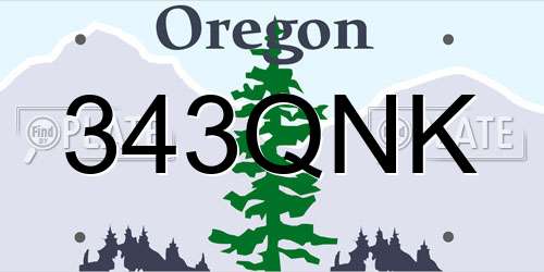 343QNK Oregon License Plate