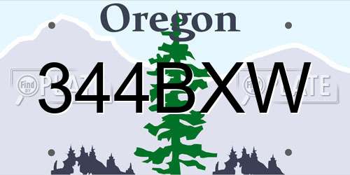 344BXW Oregon License Plate