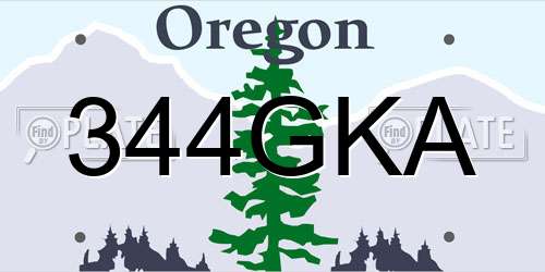 344GKA Oregon License Plate