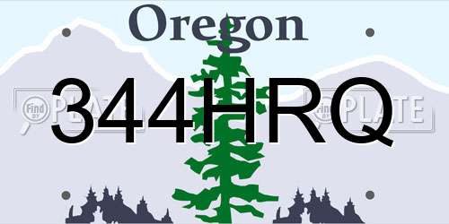 344HRQ Oregon License Plate