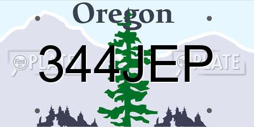 344JEP Oregon License Plate