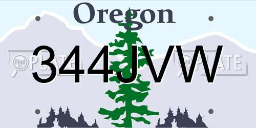 344JVW Oregon License Plate