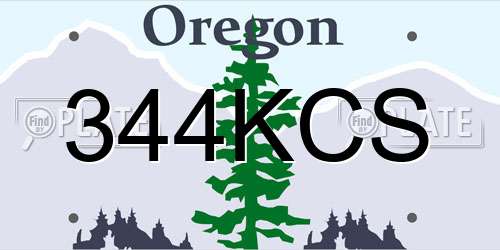 344KCS Oregon License Plate