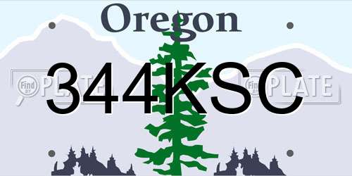 344KSC Oregon License Plate