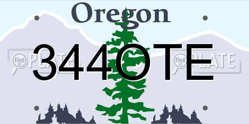 344OTE Oregon License Plate