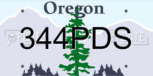 344PDS Oregon License Plate