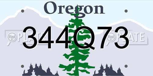 344Q73 Oregon License Plate