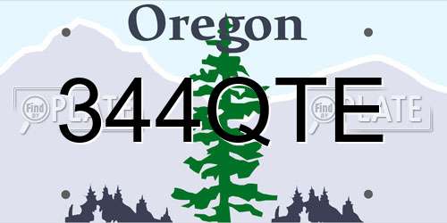 344QTE Oregon License Plate