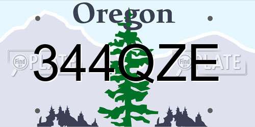 344QZE Oregon License Plate