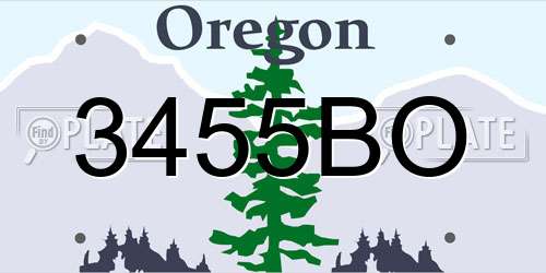 3455BO Oregon License Plate