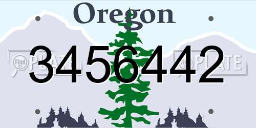 3456442 Oregon License Plate