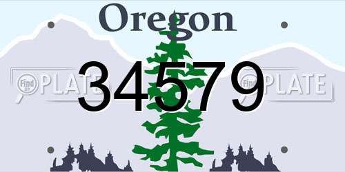 34579 Oregon License Plate