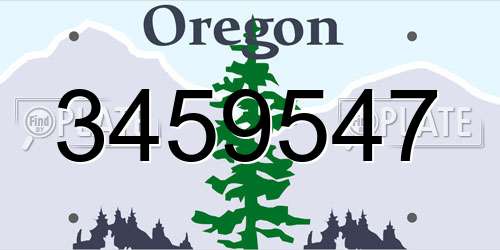 3459547 Oregon License Plate