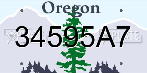 34595A7 Oregon License Plate