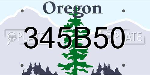 345B50 Oregon License Plate