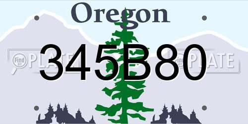 345B80 Oregon License Plate