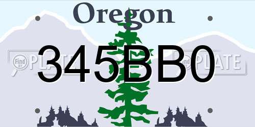345BB0 Oregon License Plate