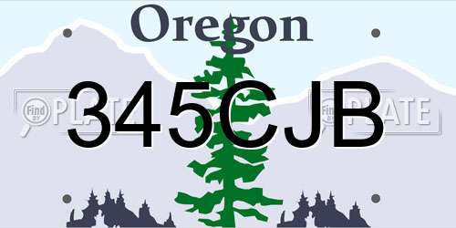 345CJB Oregon License Plate