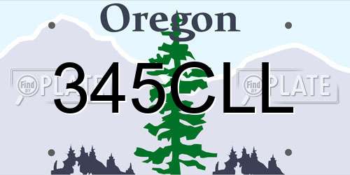 345CLL Oregon License Plate