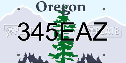 345EAZ Oregon License Plate