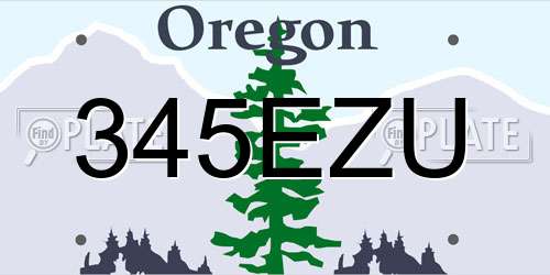 345EZU Oregon License Plate