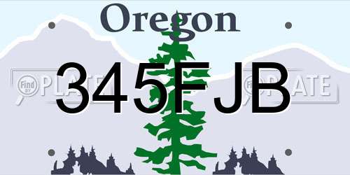 345FJB Oregon License Plate